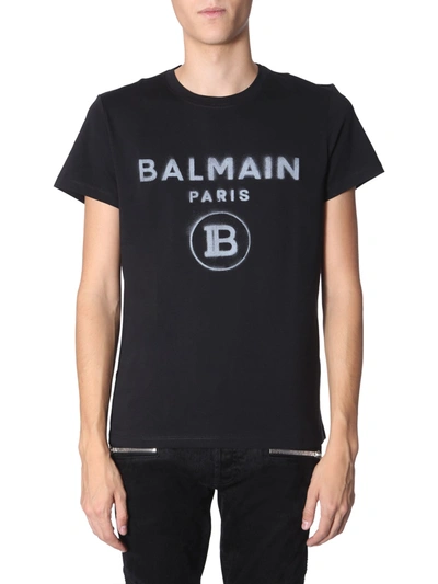 Balmain Round Neck T-shirt In Black