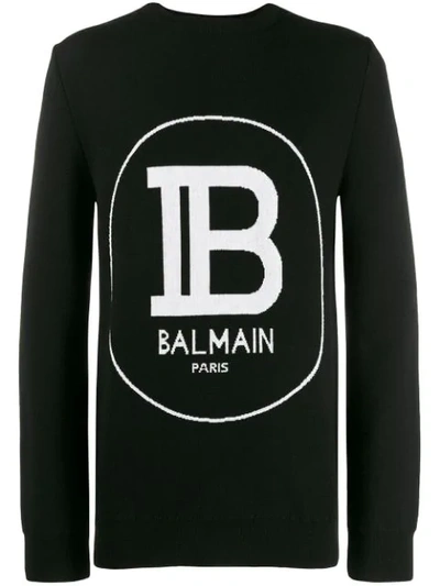 Balmain Crew Neck Sweatshirt In Black
