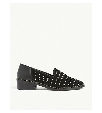 The Kooples Studded Suede Loafers In Bla01