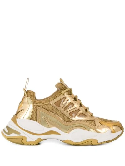 Sandro Astro Chunky Sole Trainers In Full Gold