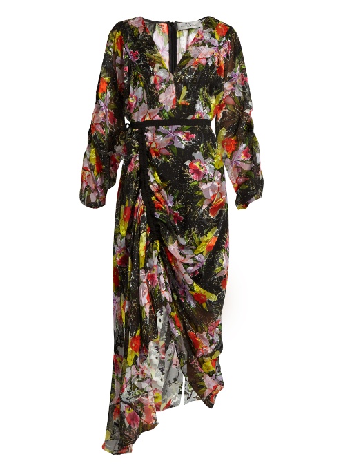 Preen By Thornton Bregazzi Cora Floral-print Silk-devoré Dress In Black ...