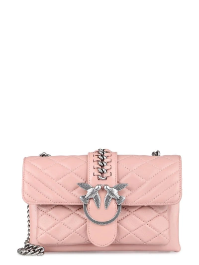 Pinko Mini Love Quilted Leather Bag In Pink