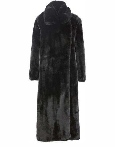Each X Other Fake Fur Coat In Black