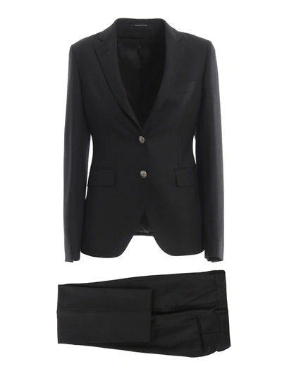 Tagliatore Wool Blend Suit In Black