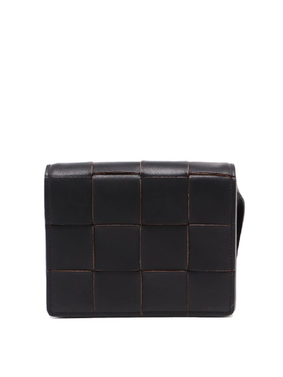 Bottega Veneta Woven Nappa Cross Body Bag In Black