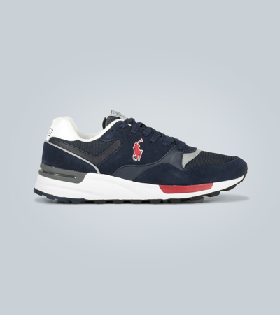 Ralph Lauren Track Star Suede Trainers Navy