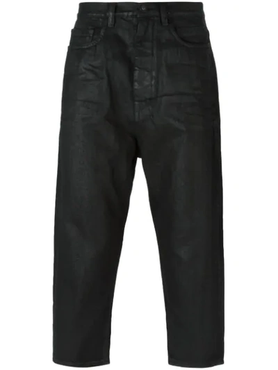 Rick Owens Drkshdw Coated Cropped Jeans In Black