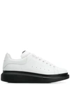 Alexander Mcqueen Larry White Leather Sneakers In White/black