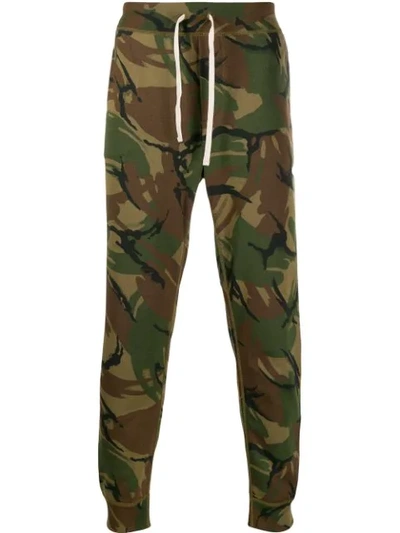 Polo Ralph Lauren Camouflage Print Track Trousers In Green