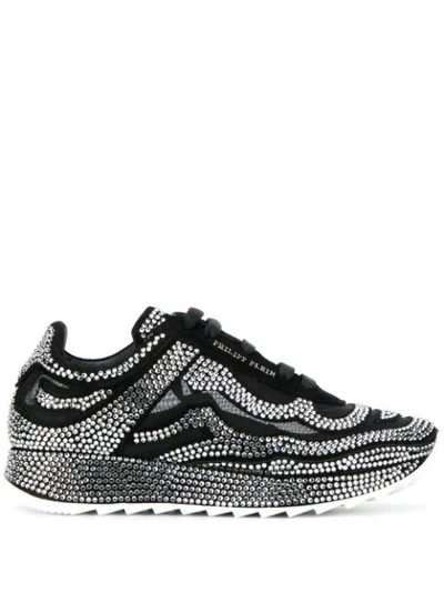 Philipp Plein Crystal Runner Sneakers In Black