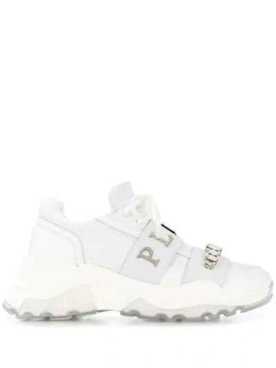 Philipp Plein Crystal Running Trainers In White