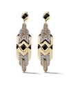 Fairfax & Roberts 18kt White And 18kt Yellow Gold Art Deco Diamond And Onyx Drop Earrings