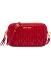 Miu Miu Matelassé Cross In Red