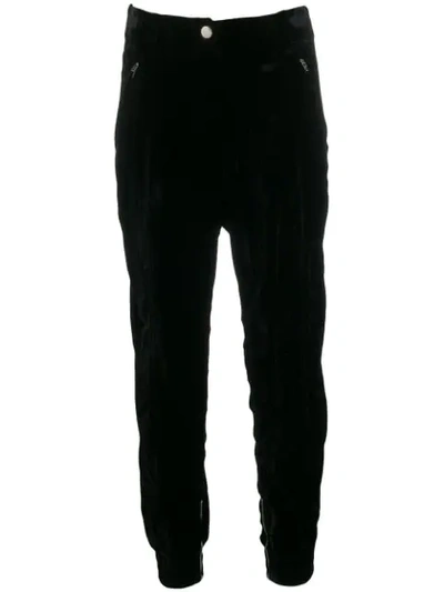 Derek Lam 10 Crosby Crinkled Velvet Jogger In Black