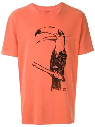 Osklen Strong Tucano Chalk Print T-shirt In Orange