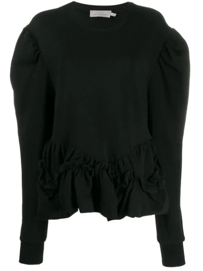 Preen By Thornton Bregazzi Melanie Organic Cotton Sweatshirt In Black