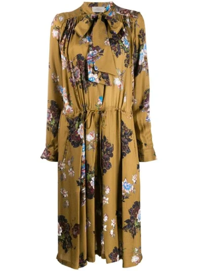 Preen By Thornton Bregazzi Lupin Floral Dress In Brown