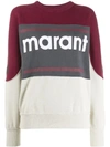 Isabel Marant Panelled Logo Print Sweatshirt In Red
