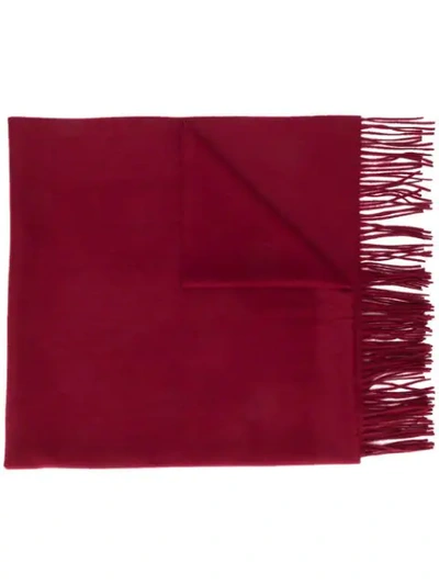 N•peal Oversized Fringed Scarf In Red