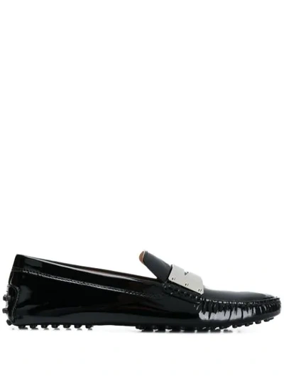 Tod's Slip-on Patent Loafers In Black