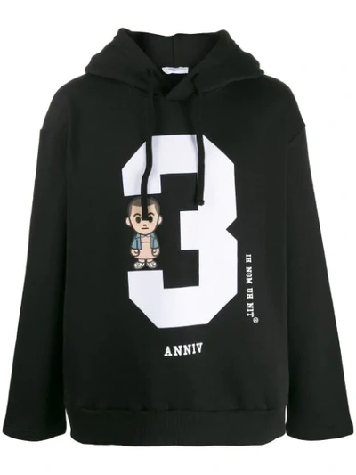 Ih Nom Uh Nit Cartoon Print Hoodie In Black