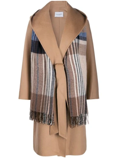 Forte Dei Marmi Couture Scarf Detail Wide-lapel Coat In Neutrals