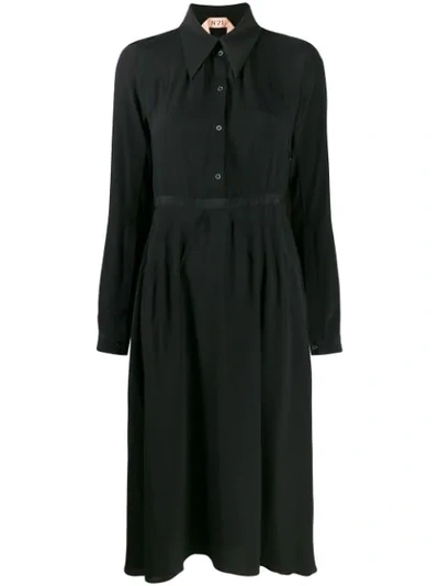 N°21 Midi Shirt Dress In Black