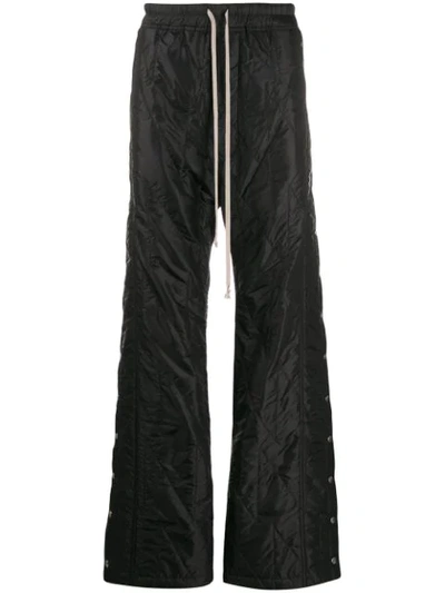 Rick Owens Drkshdw Easy Pusher Quilted-effect Trousers In Black