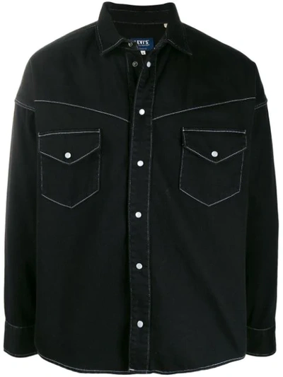Levi's Contrast Stitch Shirt Jacket In Black