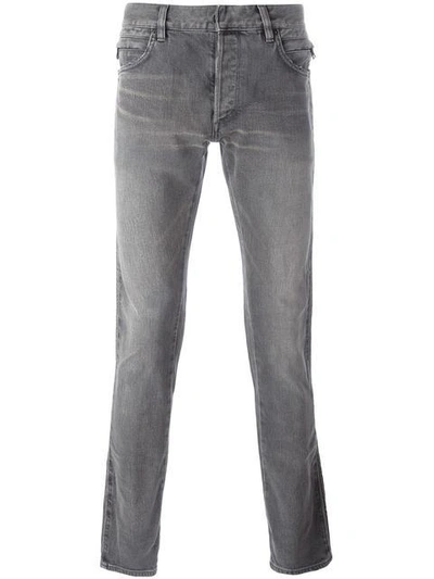 Balmain Side Ribbed Detail Jeans - Grey