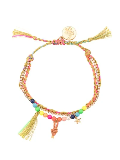 Venessa Arizaga Peace Babe Beaded Bracelet In Multicolour