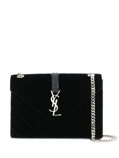 Saint Laurent Padded Cross Body Bag In Black