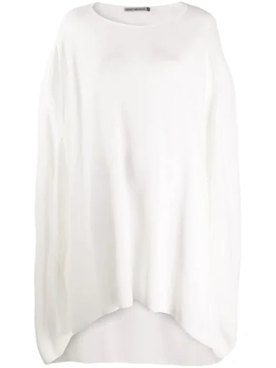 Issey Miyake Sleeveless Flared Sweater Dress In White