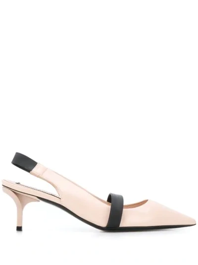 N°21 Contrast Strap Slingback Pumps In Pink