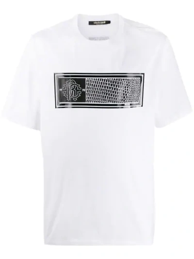 Roberto Cavalli Monogram Print T-shirt In White