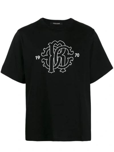 Roberto Cavalli 1970 Monogram Print T-shirt In Black