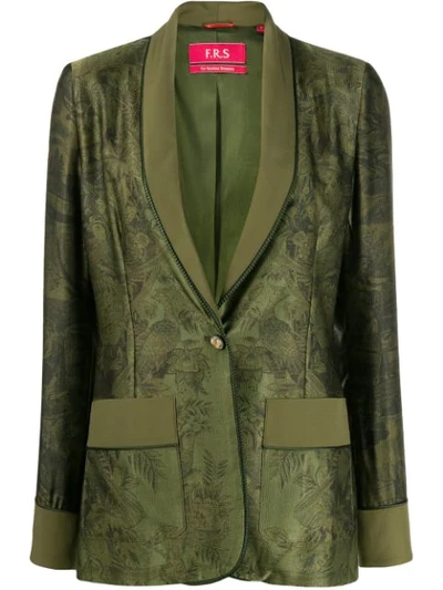 F.r.s For Restless Sleepers Floral Printed Blazer In Green