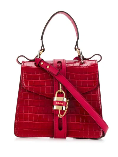 Chloé Embossed Crocodile Effect Aby Bag In Red