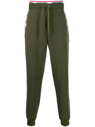 Moschino Logo Tape Track Trousers In Green
