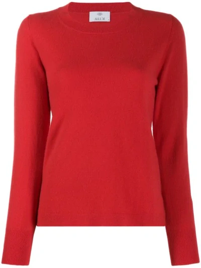 Allude Side Slit Jumper In Red