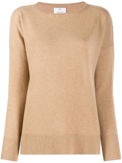 Allude Dropped Shoulders Jumper In Brown