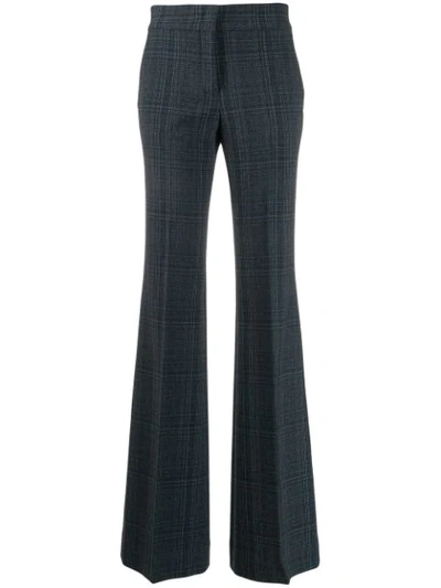 Piazza Sempione High Waisted Flared Trousers In Blue