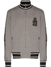 Dolce & Gabbana Logo Houndstooth Bomber Jacket In Schwarz