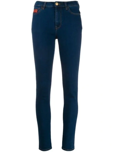 Gcds High Waisted Skinny Jeans In Blue