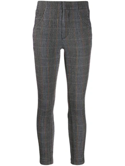 Chloé Checked Skinny Trousers In Grey
