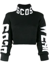 Gcds Cropped Logo Sweater In 02 Black
