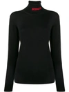 Gcds Rollneck Logo Knit Sweater In Black