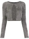 Antonino Valenti Cropped Long-sleeve Cardigan In Grey