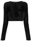 Antonino Valenti Cropped Long-sleeve Cardigan In Black