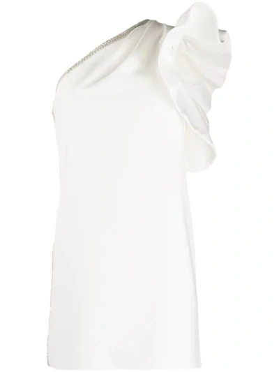 Self-portrait Embellished Mini Dress In White